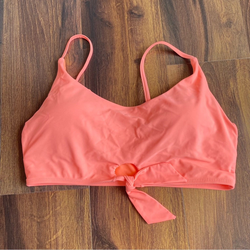4/$20 No Boundaries Peach Padded Bow Tie Bikini Top